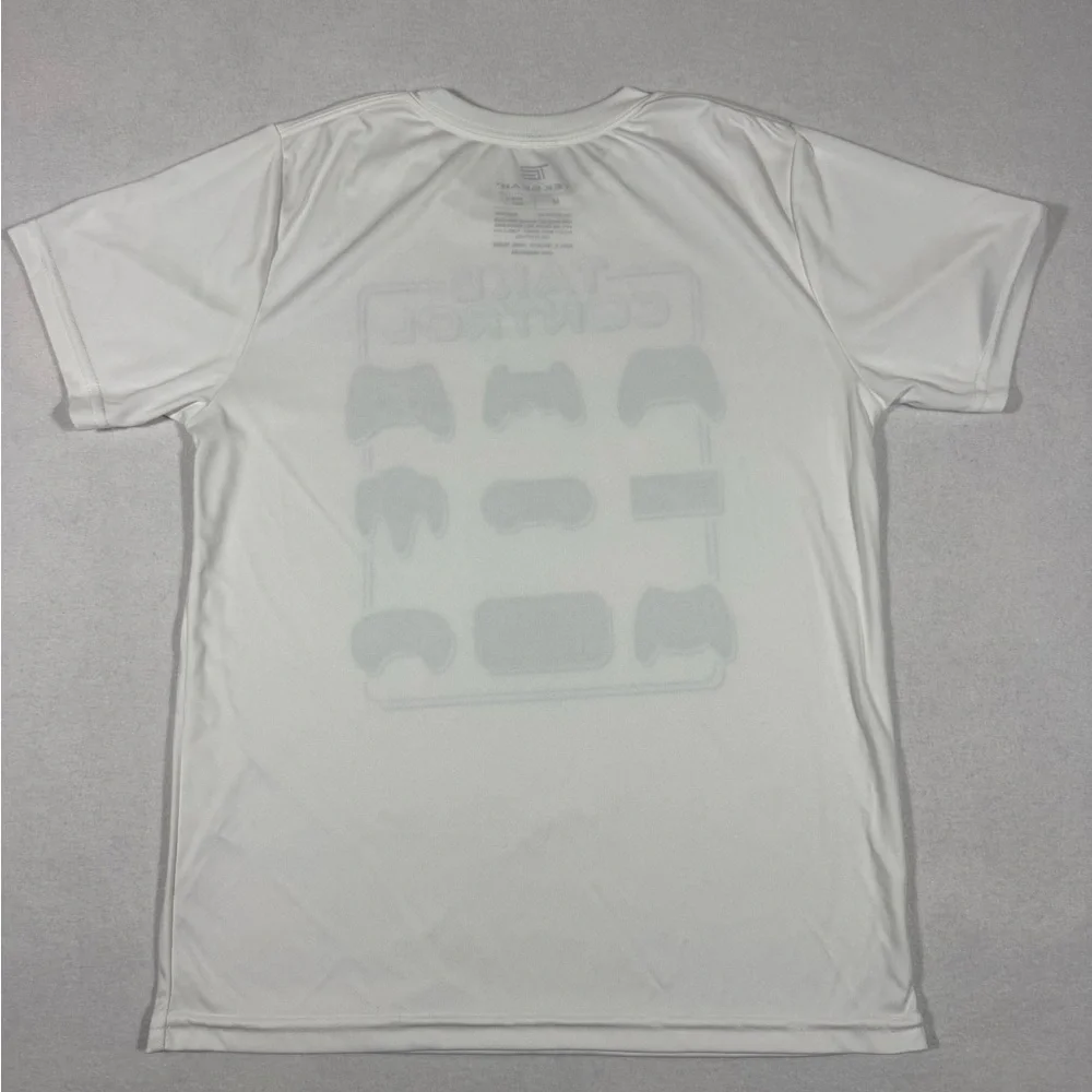 Tek Gear Boys' Video Gamer White Performance Short Sleeve T Shirt Size M NWOT